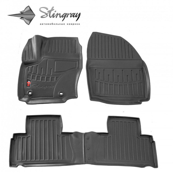 Kumi 3D matot FORD Galaxy WA6 2006-2015, 4 pc. (Ovalūs tvirtinimai) / musta / 5007134 / kohotetut reunat