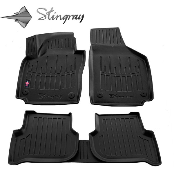 Kumi 3D matot SKODA Yeti 2009-2017, 5 kpl / musta / 5024185 / kohotetut reunat