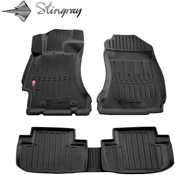 Kumi 3D matot SUBARU Forester SJ 2012-2018, 5 kpl / musta / 5029015 / kohotetut reunat