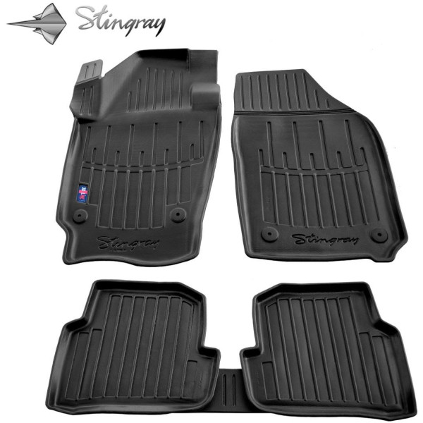 Kumi 3D matot SKODA Fabia III 2014-2021, 5 kpl / musta / 5020085 / kohotetut reunat