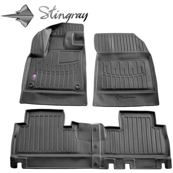 Kumi 3D matot OPEL Combo E vuodesta 2018 4 kpl (without armrest) / musta / 5016114 / kohotetut reunat